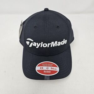 TaylorMade Hat Cap Strap‎ Back Mens XS Black Radar Golf Adjustable Performance